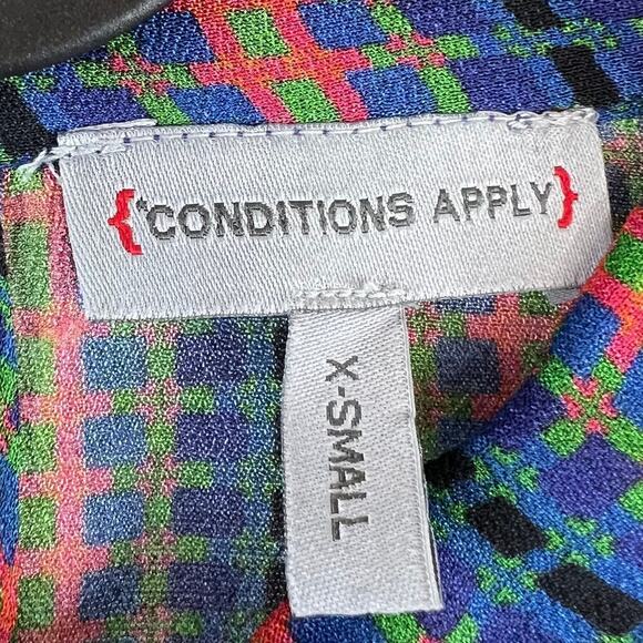 Bl-nk Conditions Apply by Anthropologie Retro Geo Stripe Peasant Blouse Size XS - Picture 10 of 10